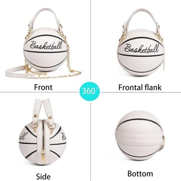Basketball Purse Bag Shoulder Handbag Messenger Handbag Mini Zipper Women's - Picture 4 of 8